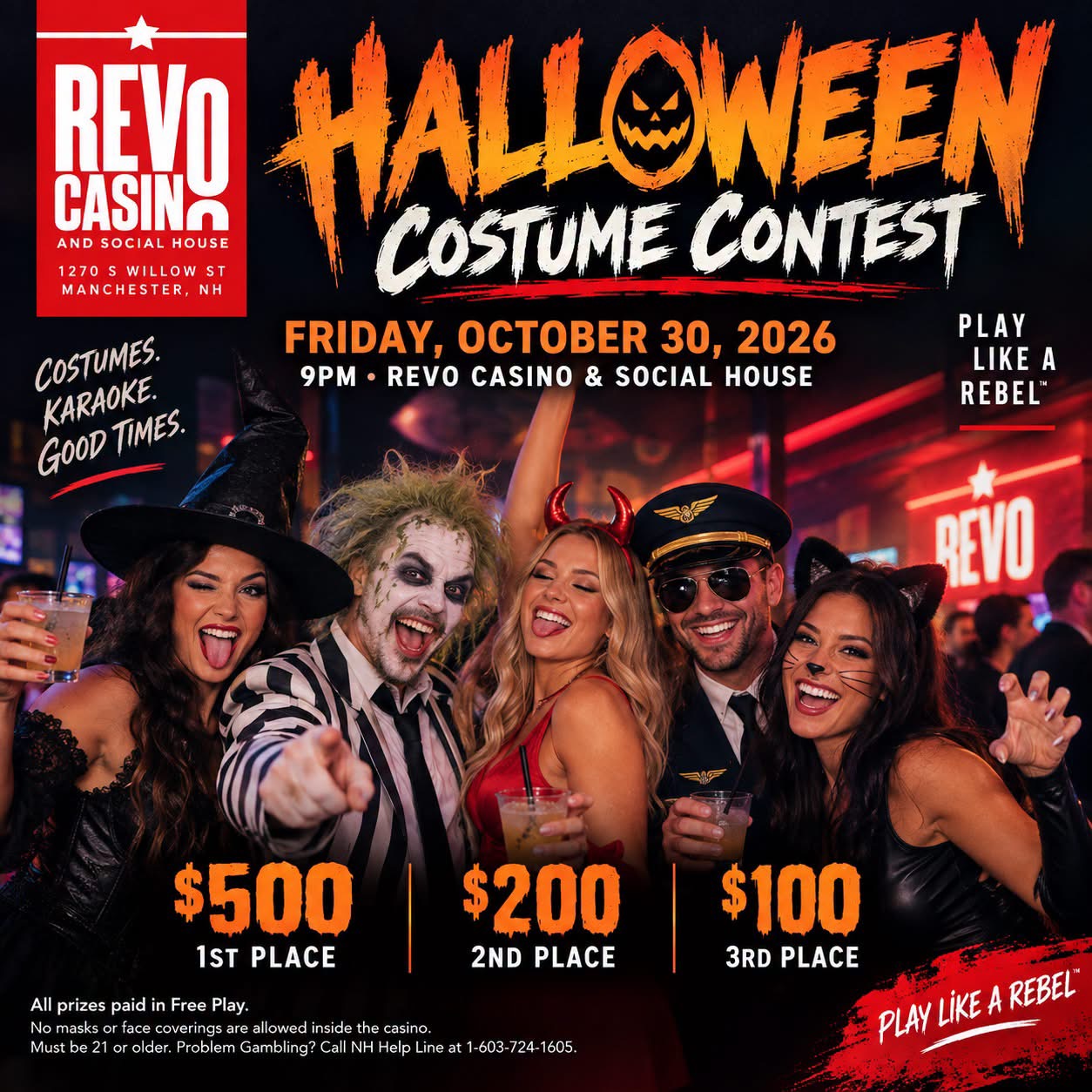 Revo Casino Halloween Costume Contest on October 30, 2026