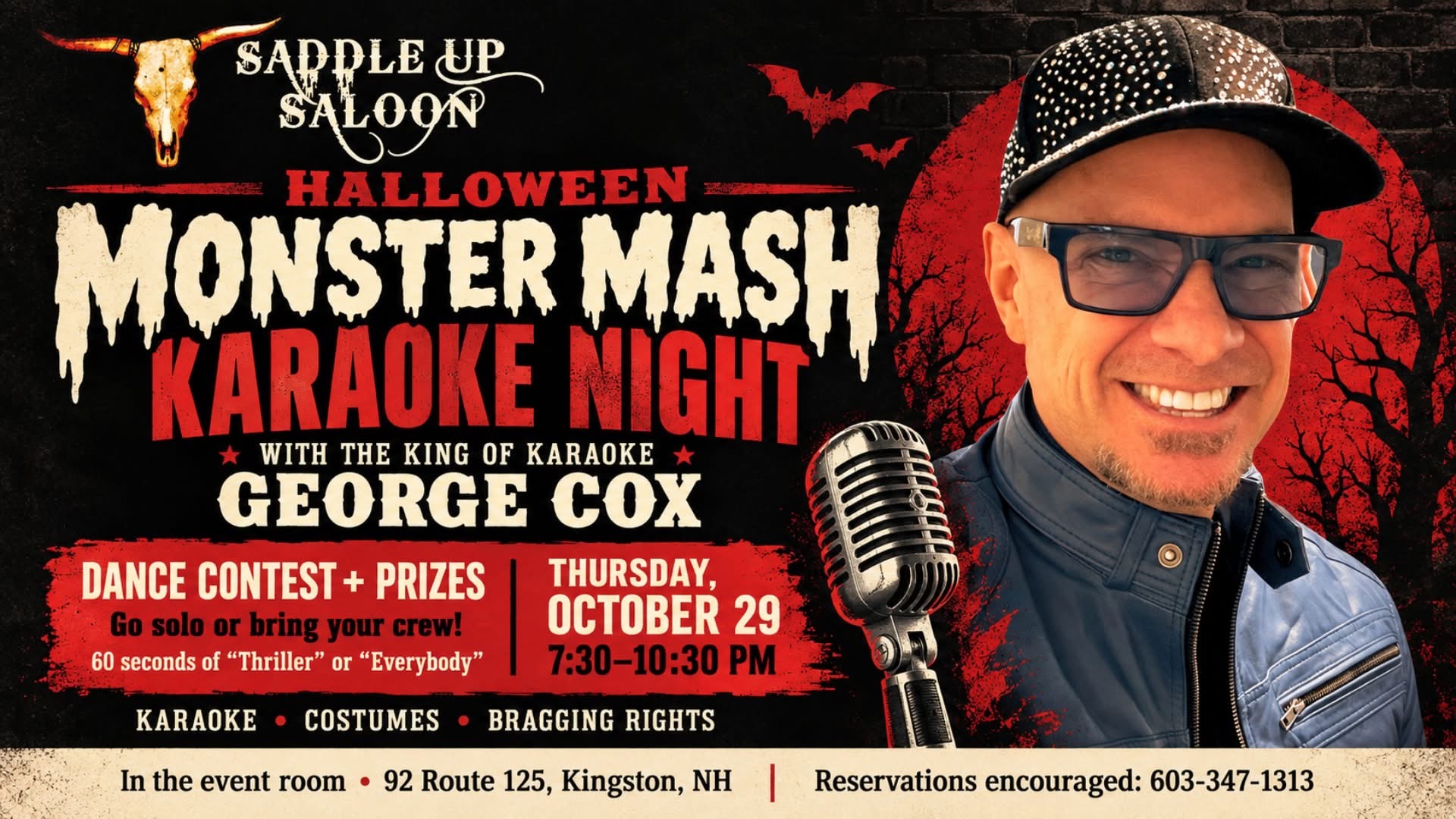 Saddle Up Saloon Monster Mash Karaoke Night with George Cox